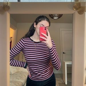 Striped long sleeve tee!💜